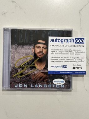 JON LANGSTON COA ACOA Signed Autograph "HEART ON ICE" CD Country Music 2023